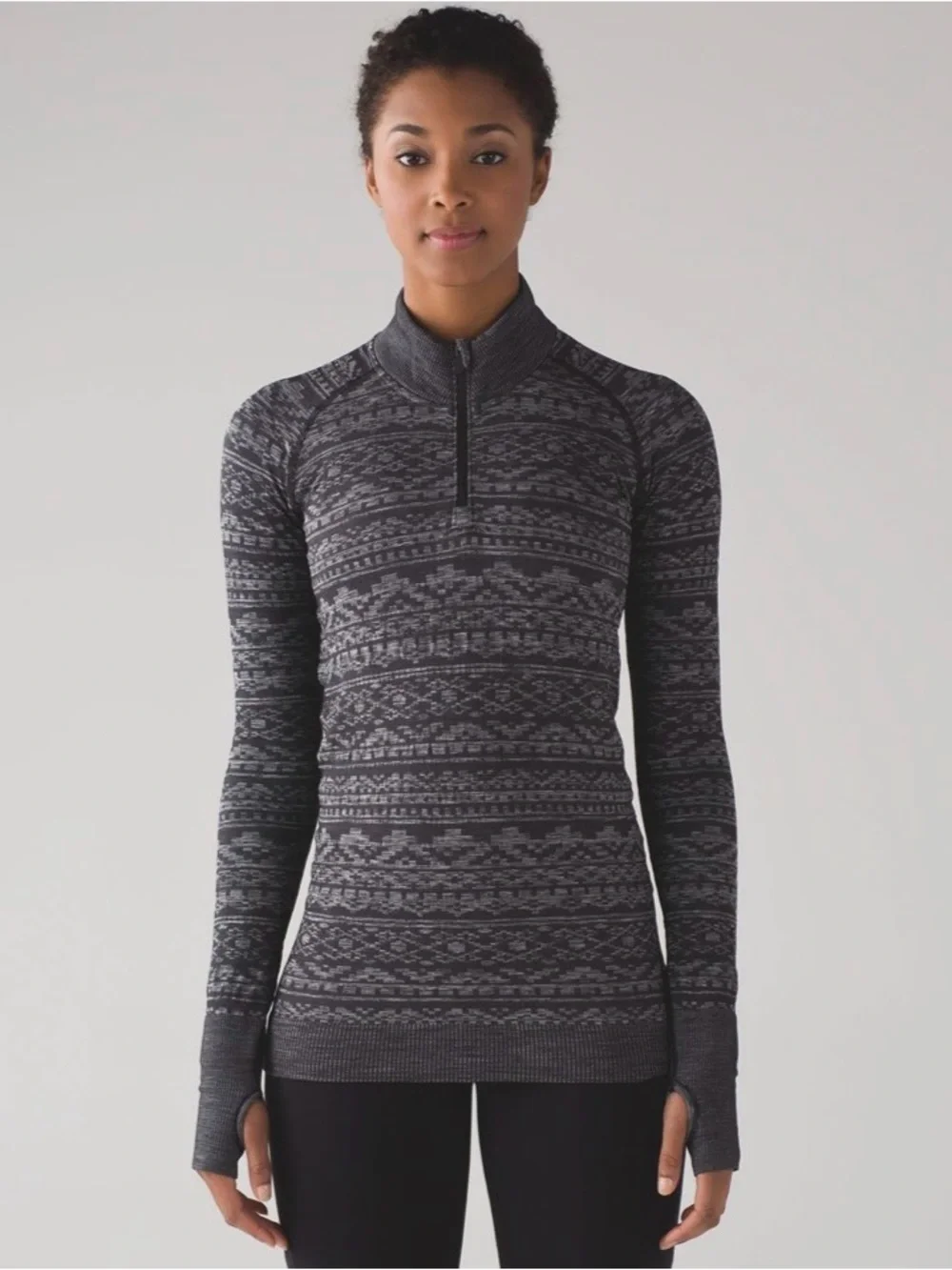 Lululemon Rest Less 1/4 Zip Heathered Black size 6